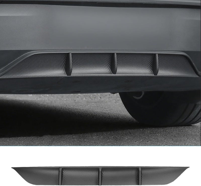 Arcoche Rear Diffuser for Telsa Model Y Juniper 2025-2026 Without Drilling，Trunk Decoration Accessories Model Y Juniper Rear Bumper Molding Protector Lip Made of PP Material (Matte Carbon Fiber) - Image 1